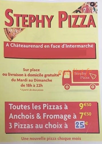 Stephy Pizza — carte page 1