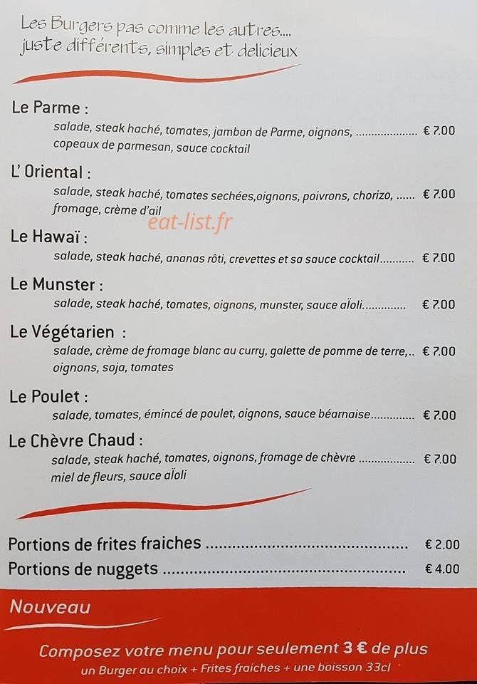 Steven's Burger — carte page 2