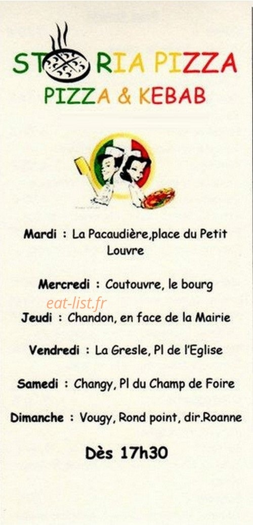Storia Pizza — carte page 1