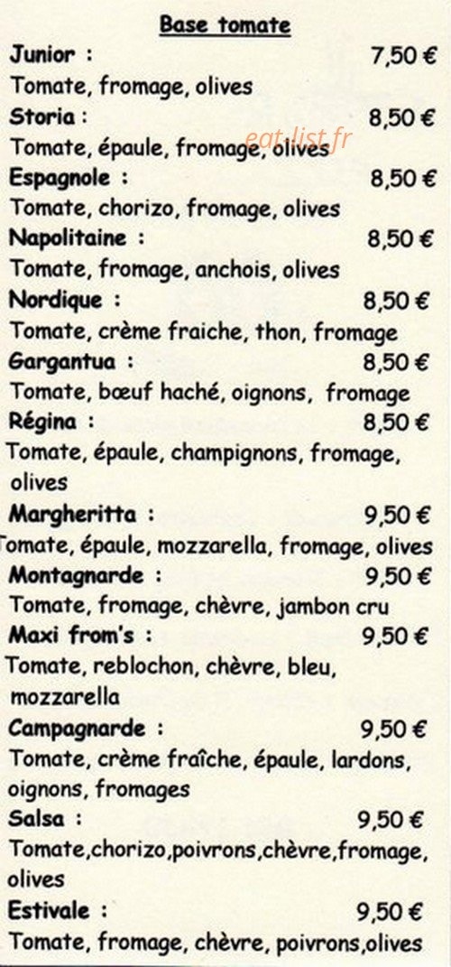 Storia Pizza — carte page 2
