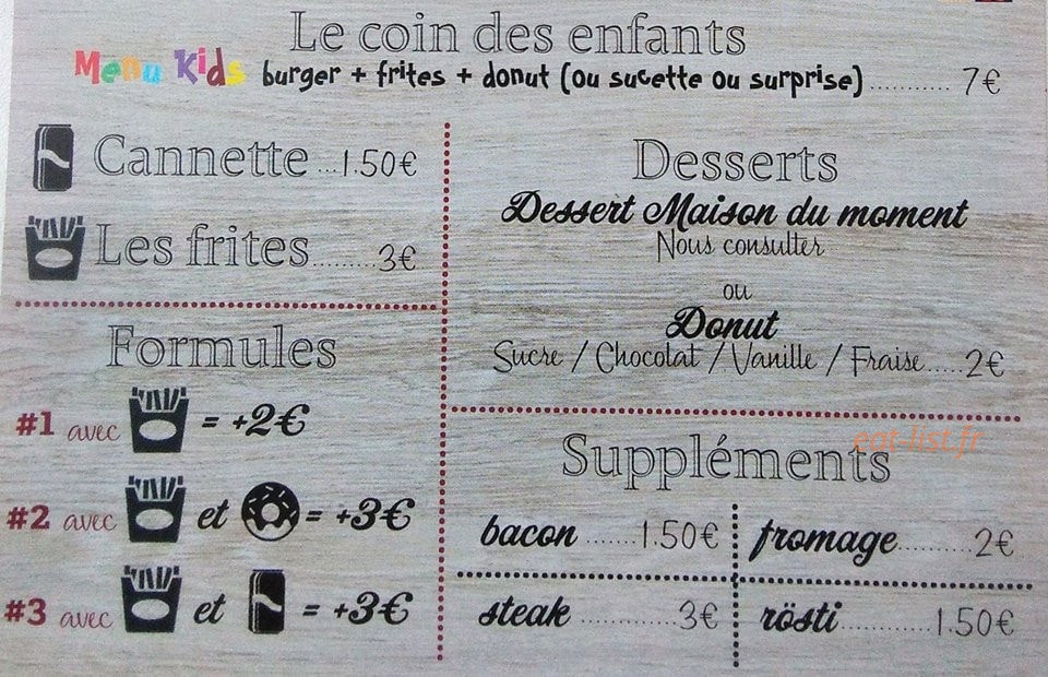 Streat Burger — carte page 2