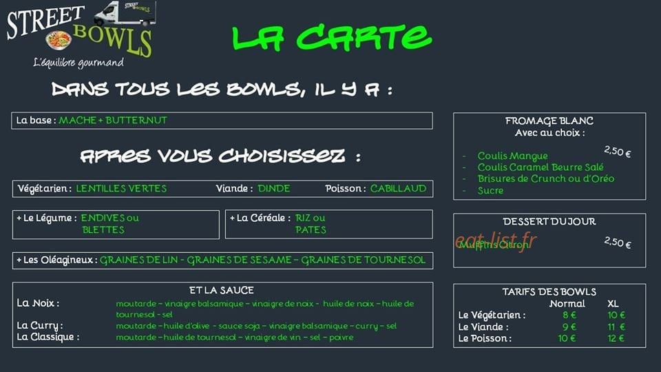 Street Bowls — carte page 1