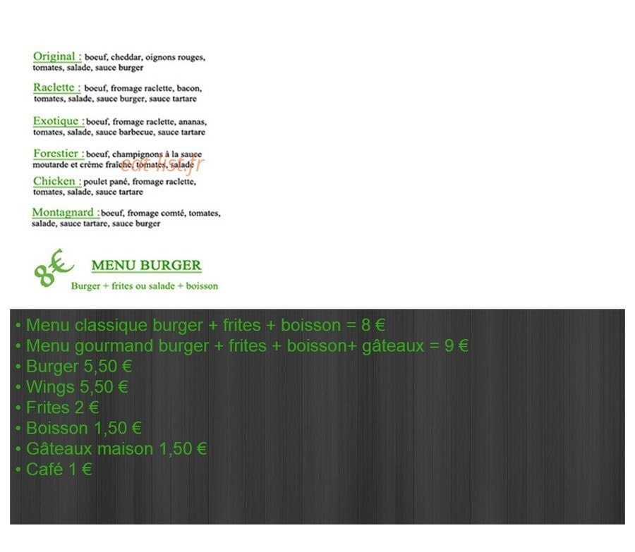 Street Burger — carte page 1