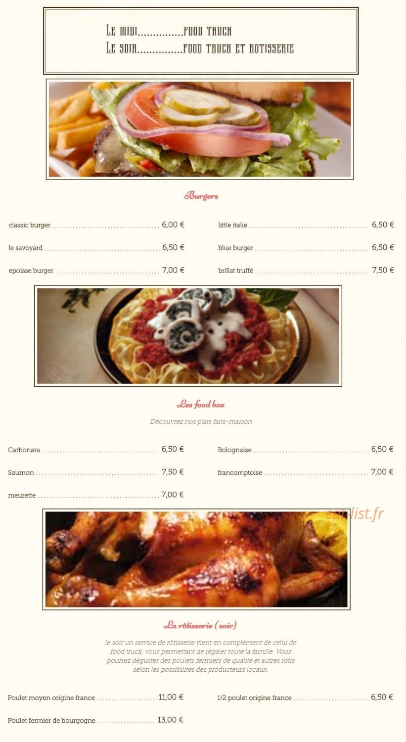 Street daddy food — carte page 1