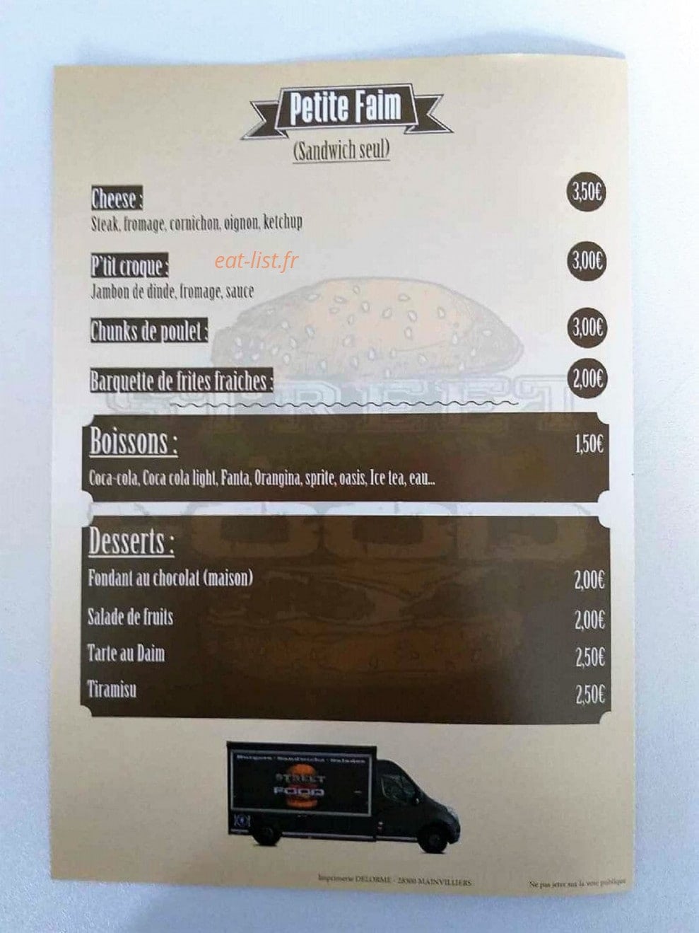 Street Food — carte page 4