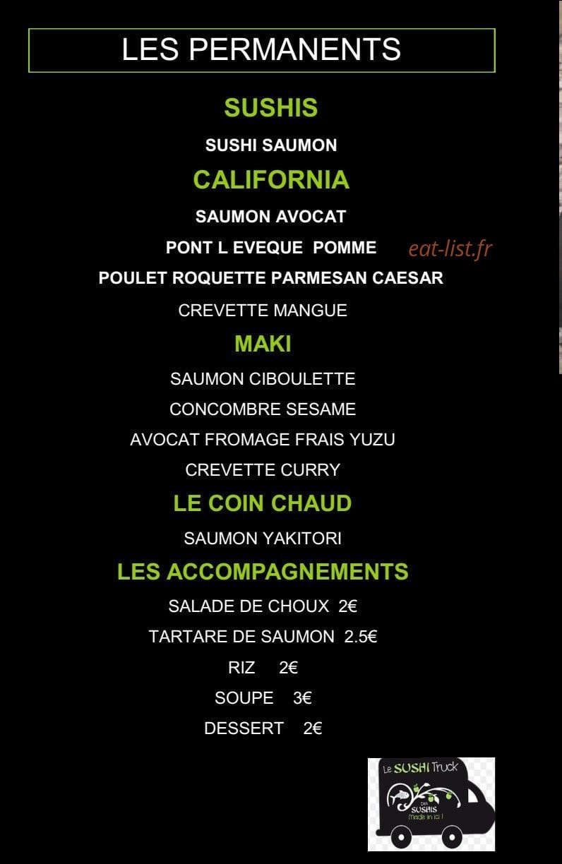 Carte et menu de Sushi made in ici à Saint Contest — Sushis, california, maki,...
