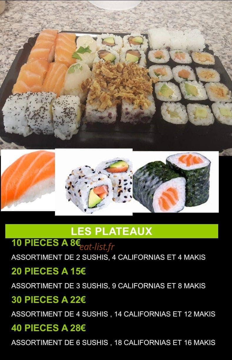 Carte et menu de Sushi made in ici à Saint Contest — Plateaux