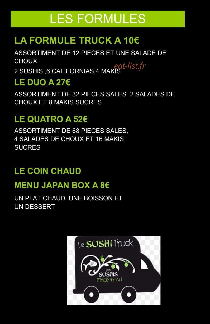 Carte et menu de Sushi made in ici à Saint Contest — Formules