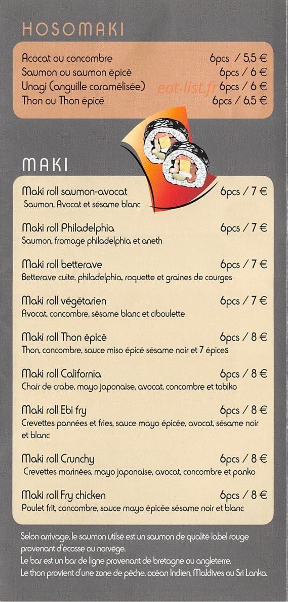 Sushi me — carte page 3