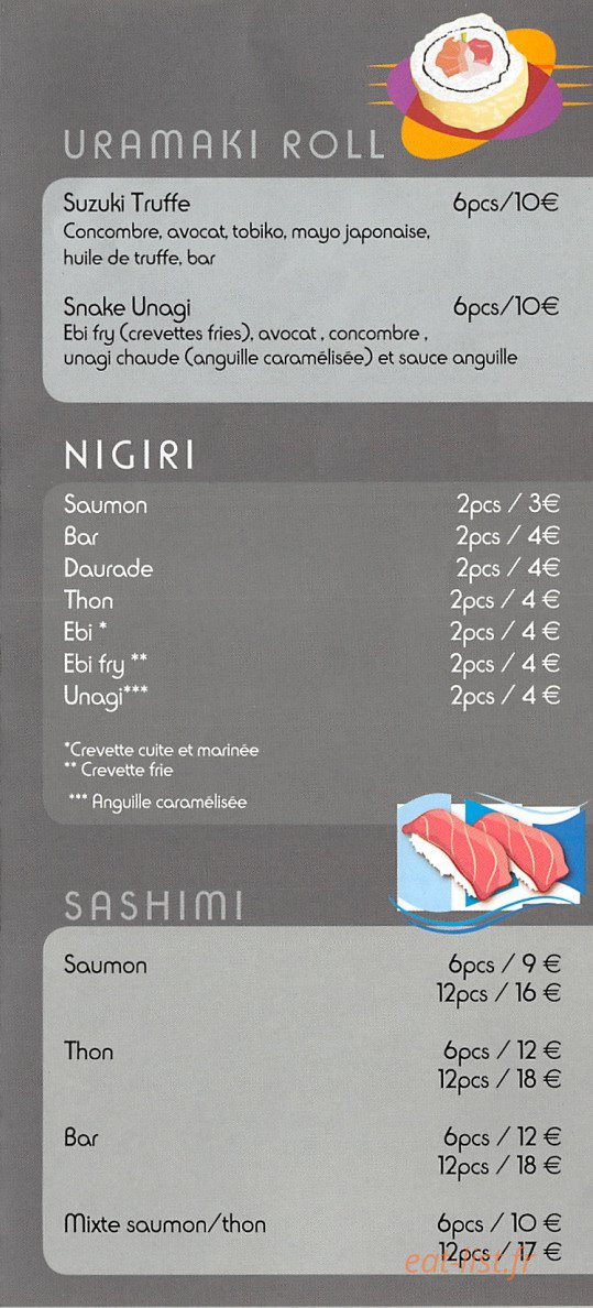 Sushi me — carte page 2
