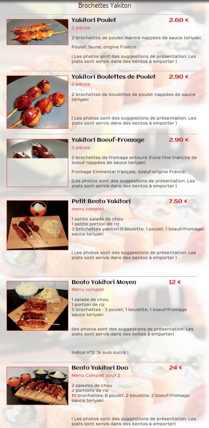 Sushi Môbile — carte page 8