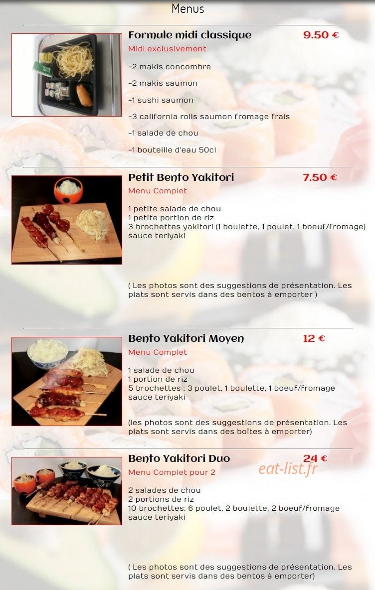 Sushi Môbile — carte page 11