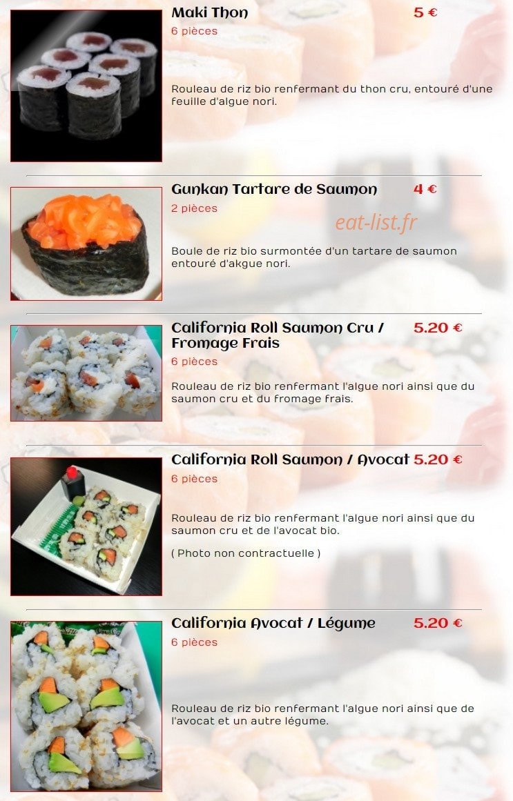 Sushi Môbile — carte page 2
