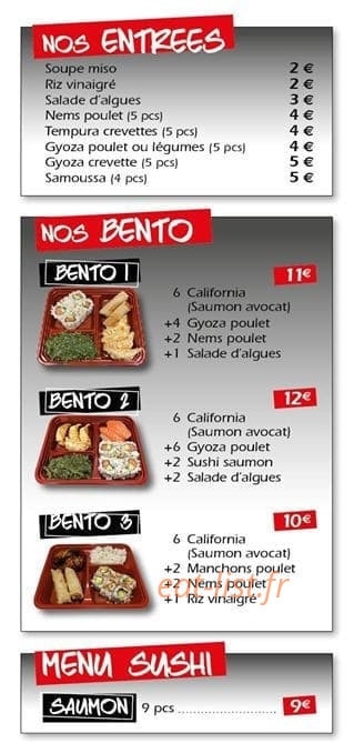 Sushi Truck — carte page 2