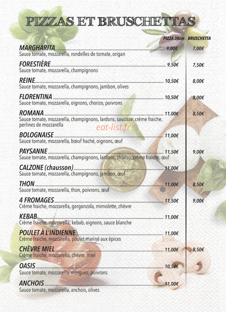 Sylvain Pizza — carte page 2