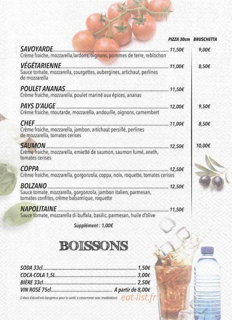 Sylvain Pizza — carte page 3