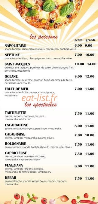 Sylvia Pizza — carte page 2