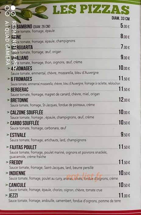 Taco Pizz' — carte page 2