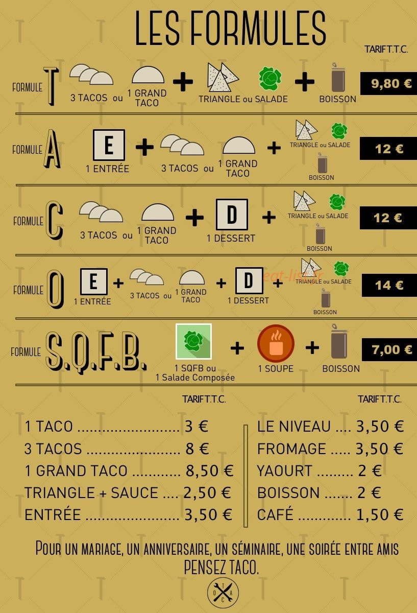 Taco — carte page 2