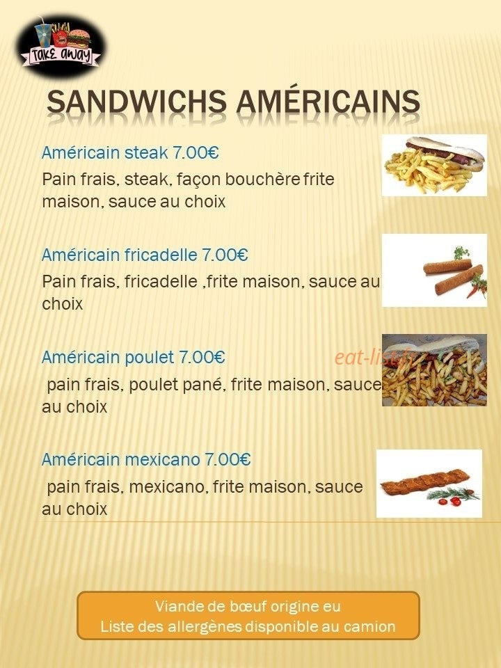 Take away — carte page 1