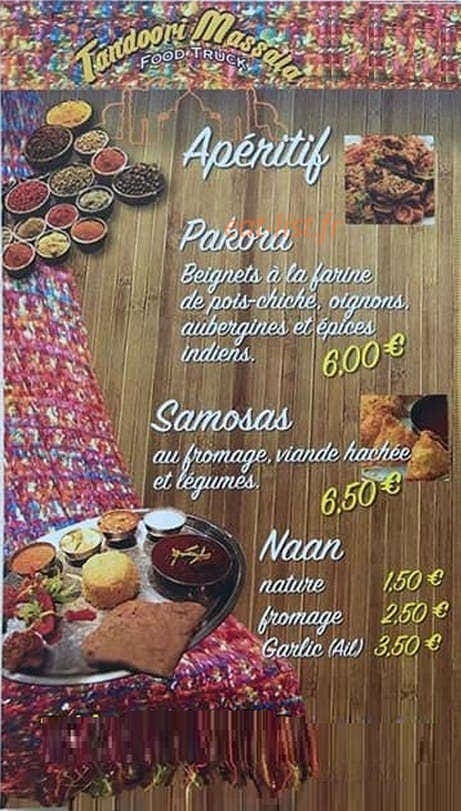 Tandoori Masala — carte page 1