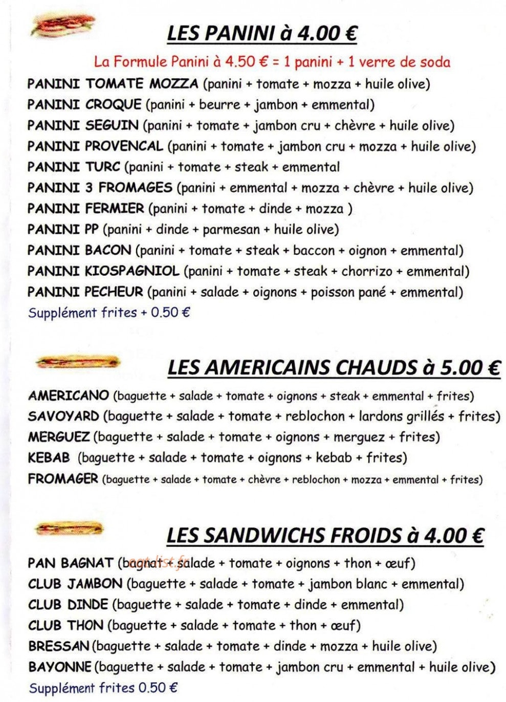 Tap A Faim — carte page 3