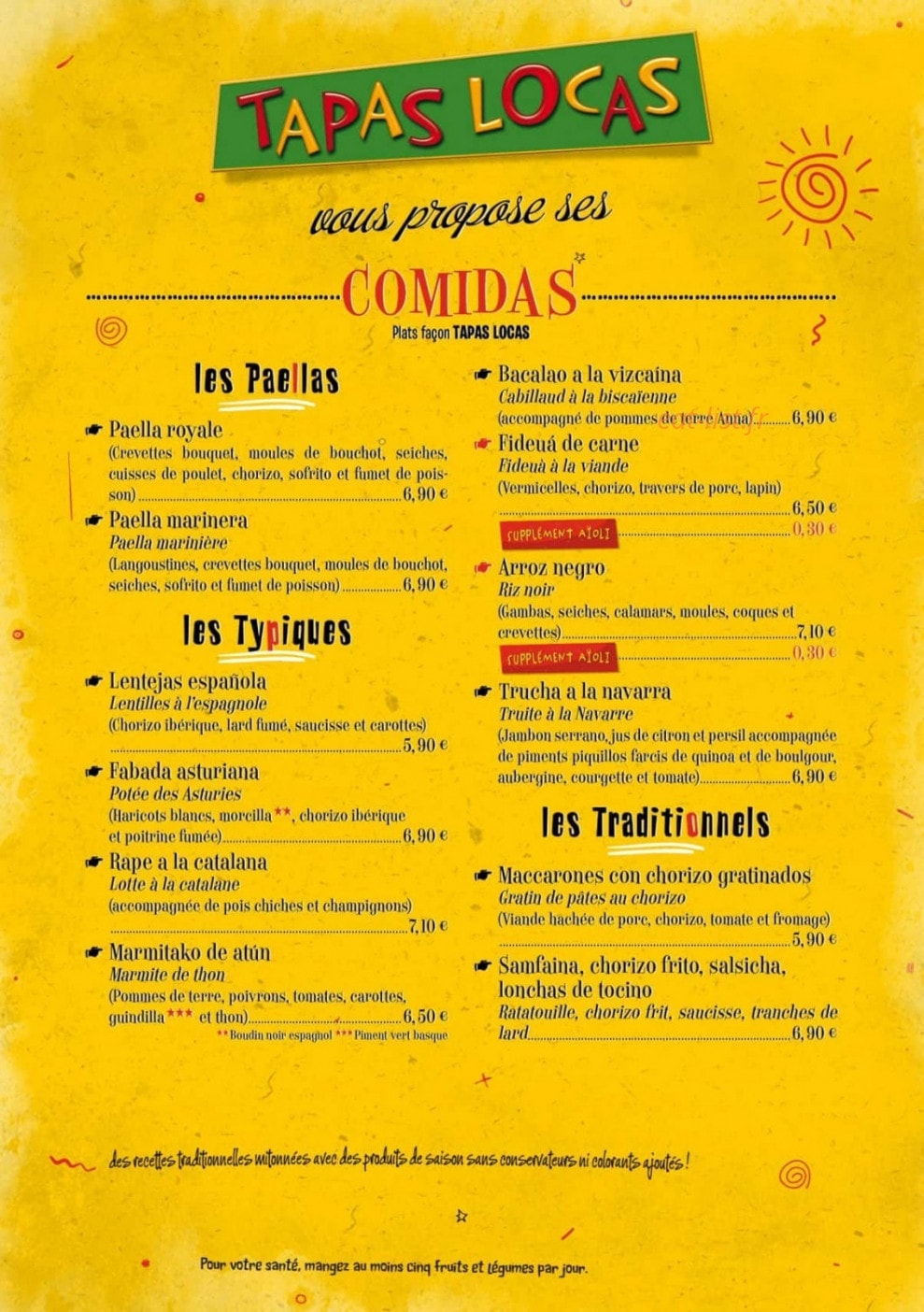Tapas Locas — carte page 5