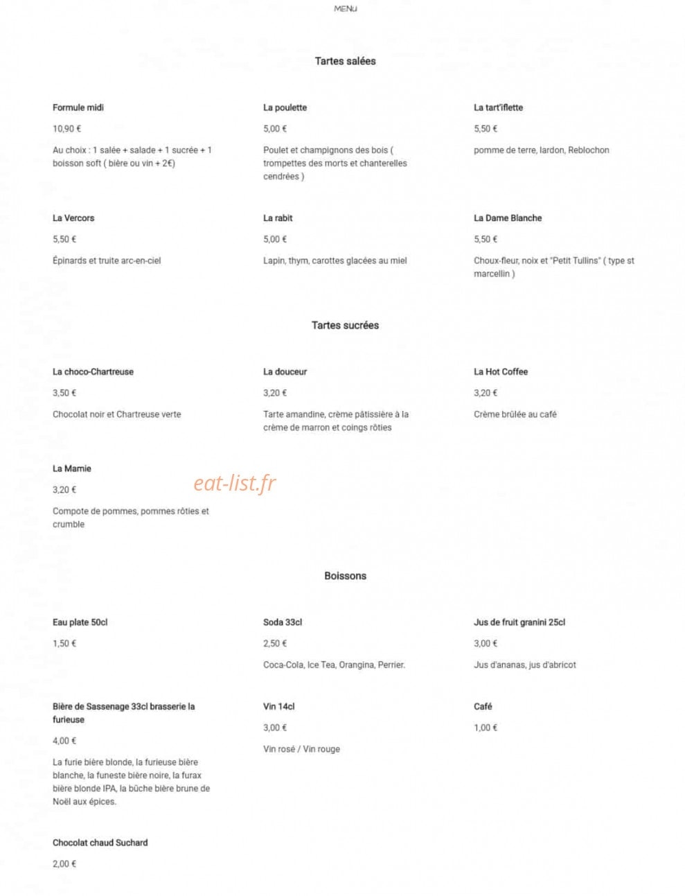Tarte Truck — carte page 1