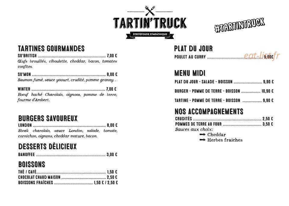 Tartin'Truck — carte page 1