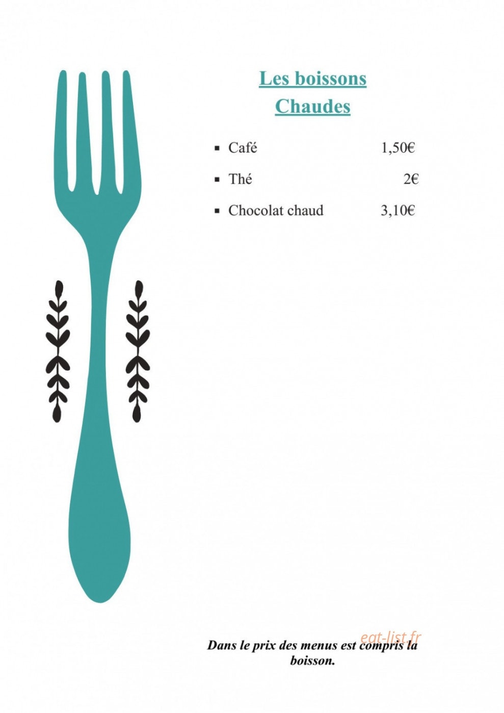 Tast'Eat — carte page 3