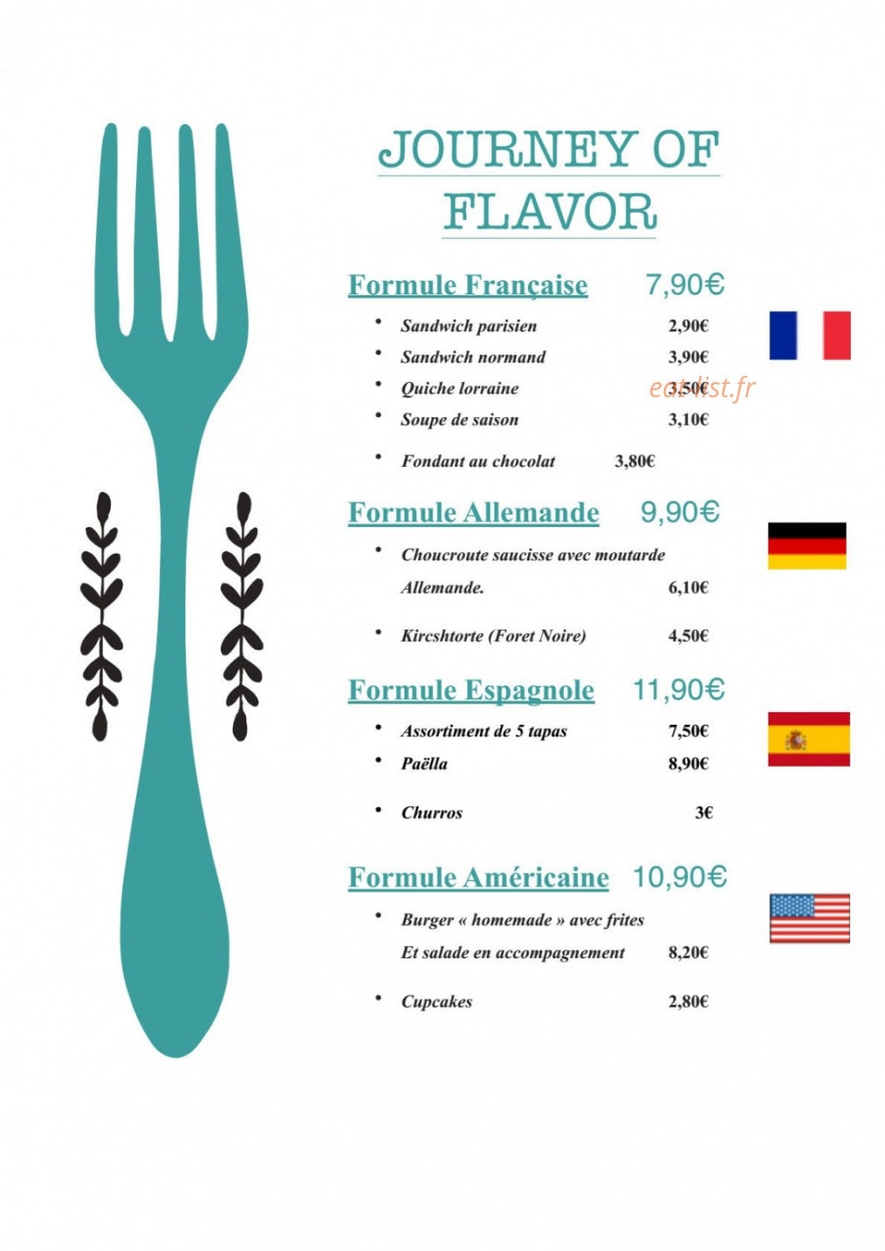 Tast'Eat — carte page 1