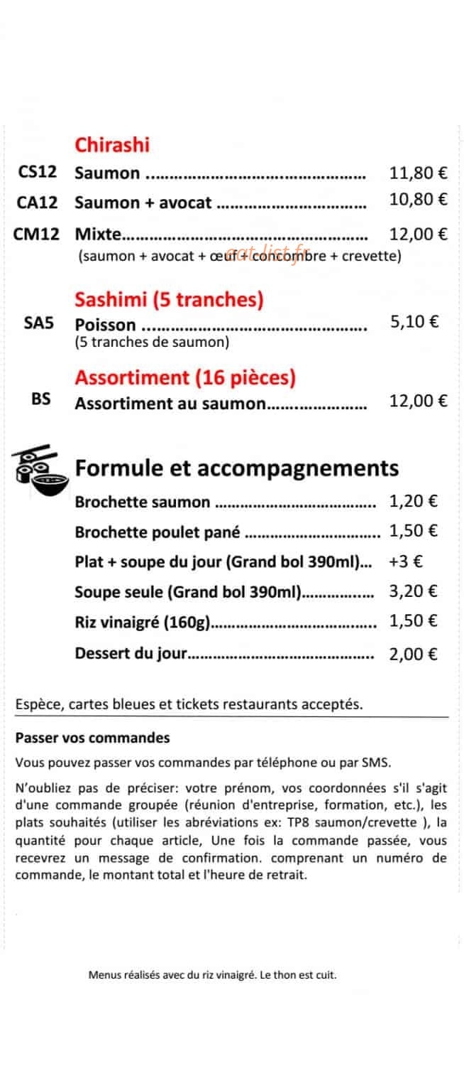 Temari Sushi — carte page 2