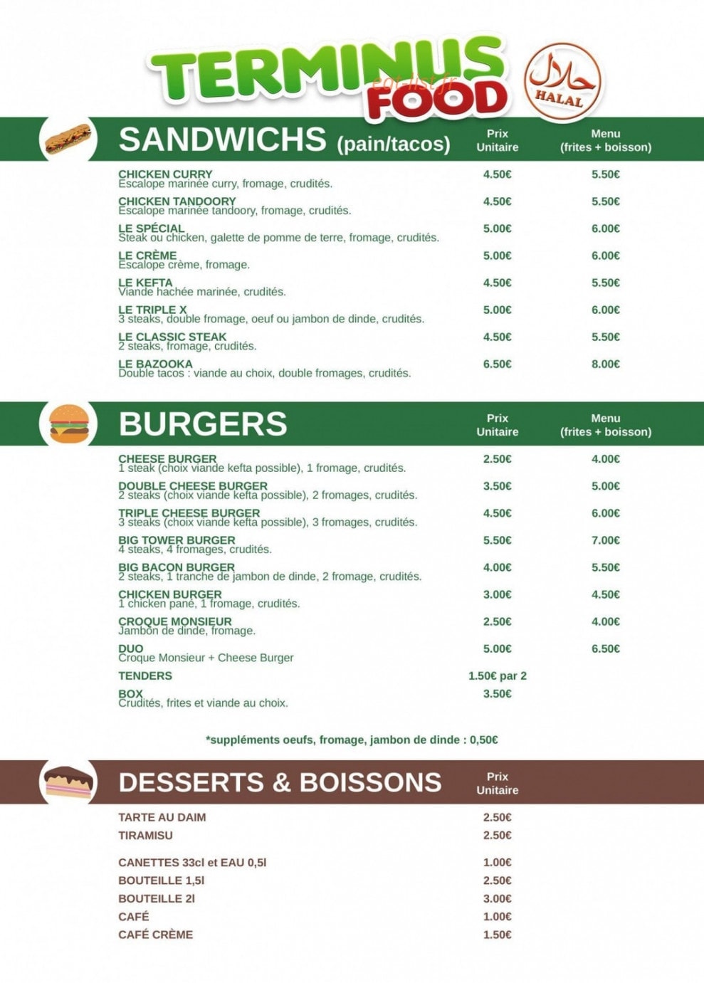 Terminus food — carte page 2