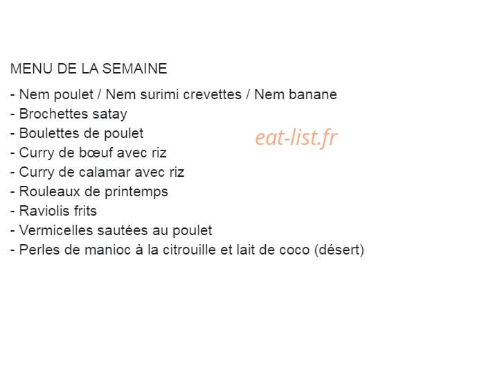 Thai cuisine — carte page 1
