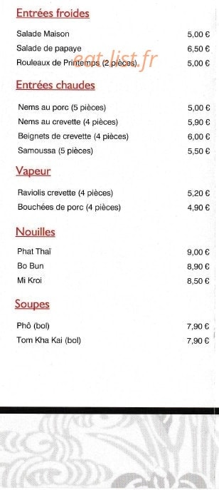 Thaï Food Lescar — carte page 2