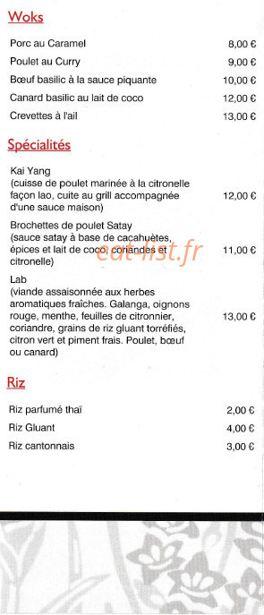 Thaï Food Lescar — carte page 3