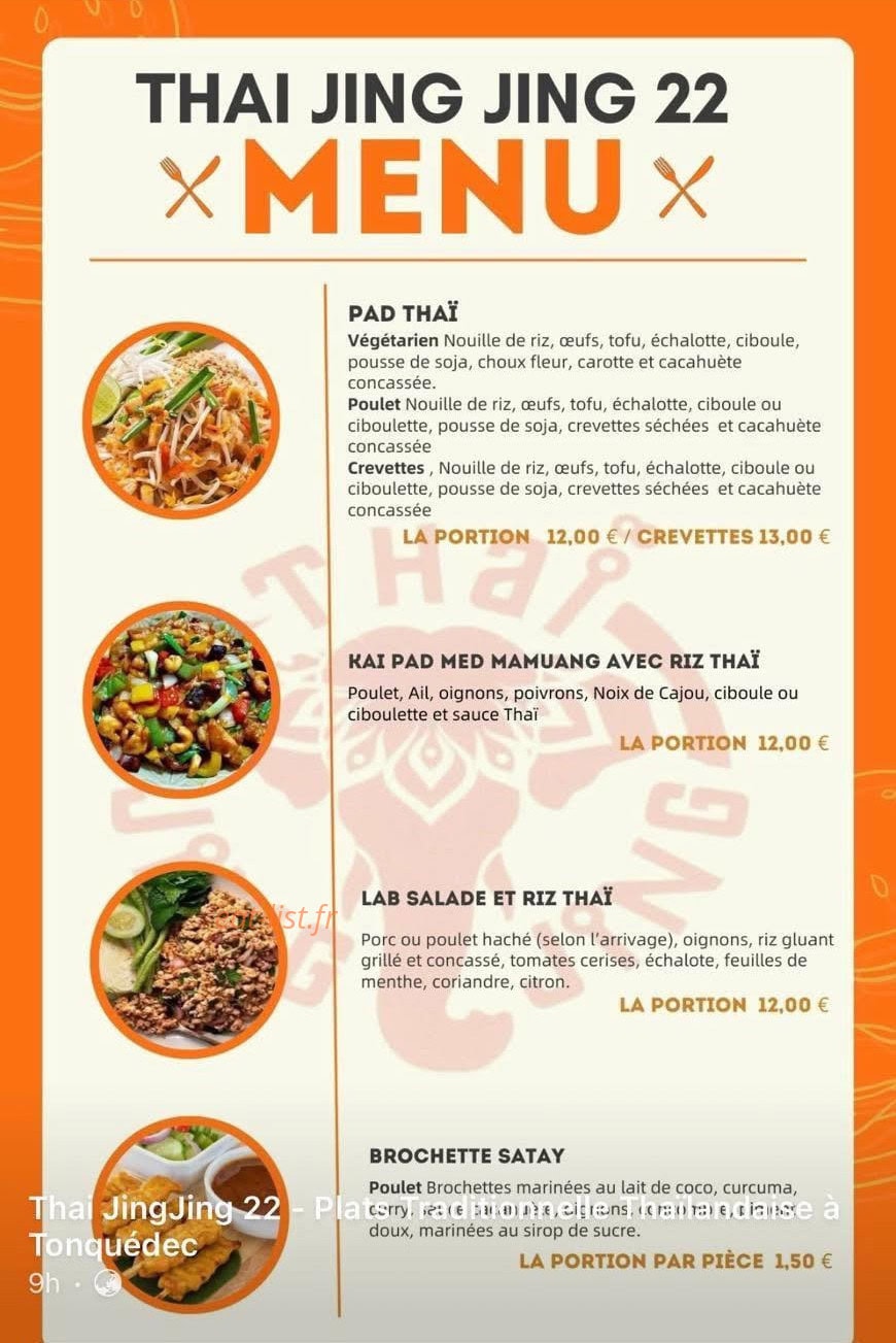 Thaï Jing Jing 22 — carte page 1
