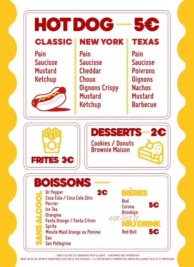 The Coney's — carte page 1