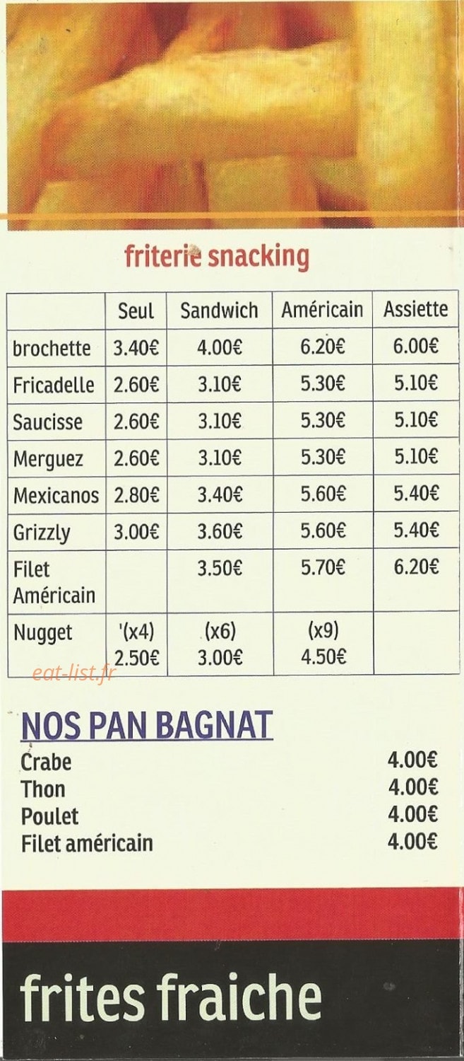 The famous burger — carte page 2