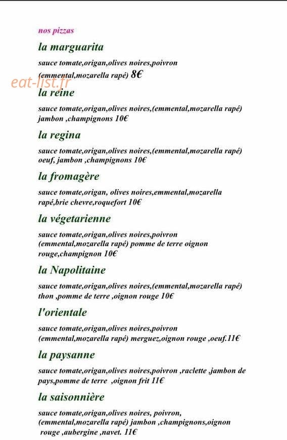 The jf truck pizza — carte page 1