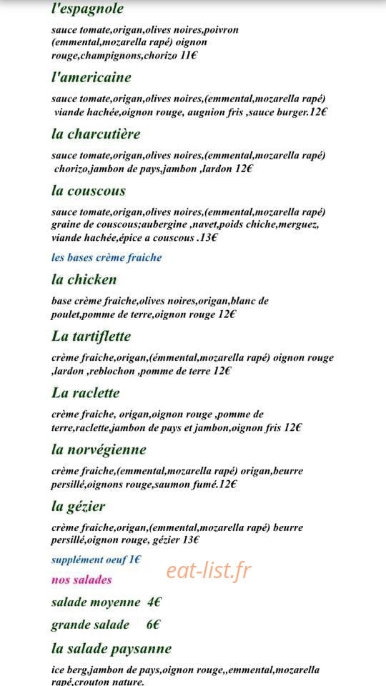 The jf truck pizza — carte page 2