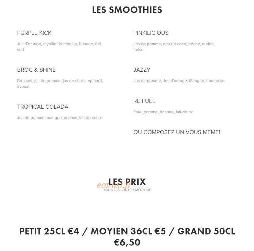 The Juice Box — carte page 2