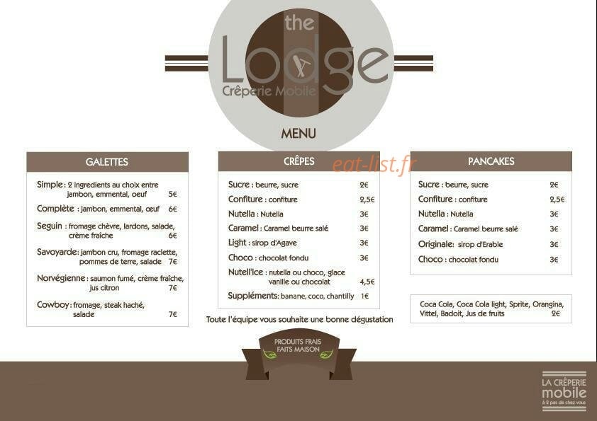 The Lodge — carte page 1