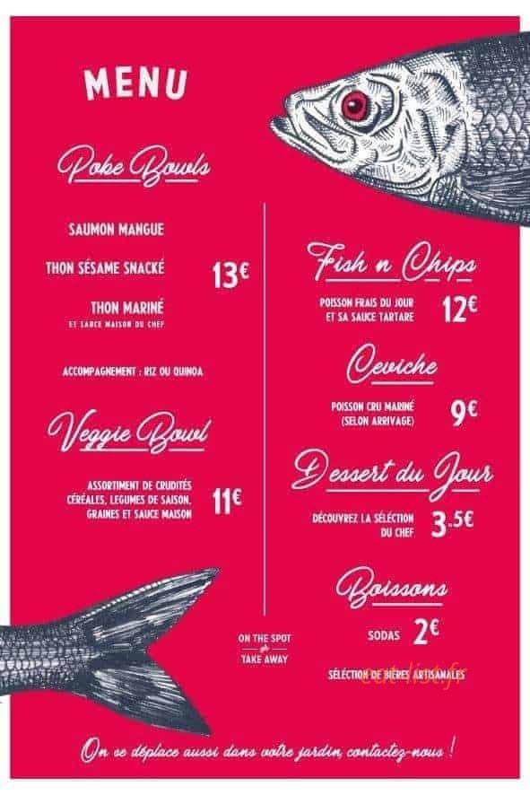 Carte et menu de The Naked Fish à Bayonne — Poke bowls, quiches, desserts,...