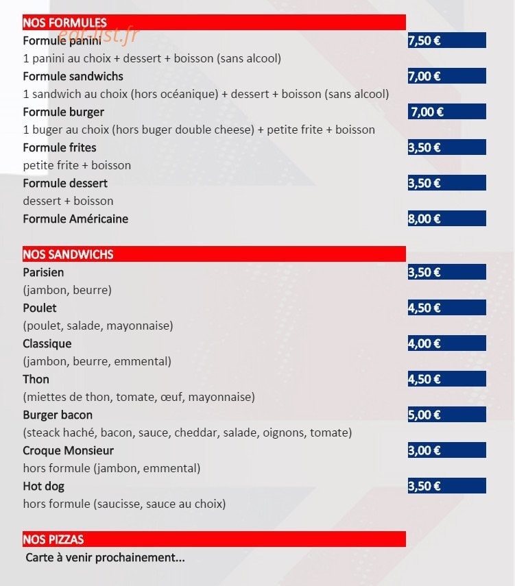 The Snack Bus — carte page 1