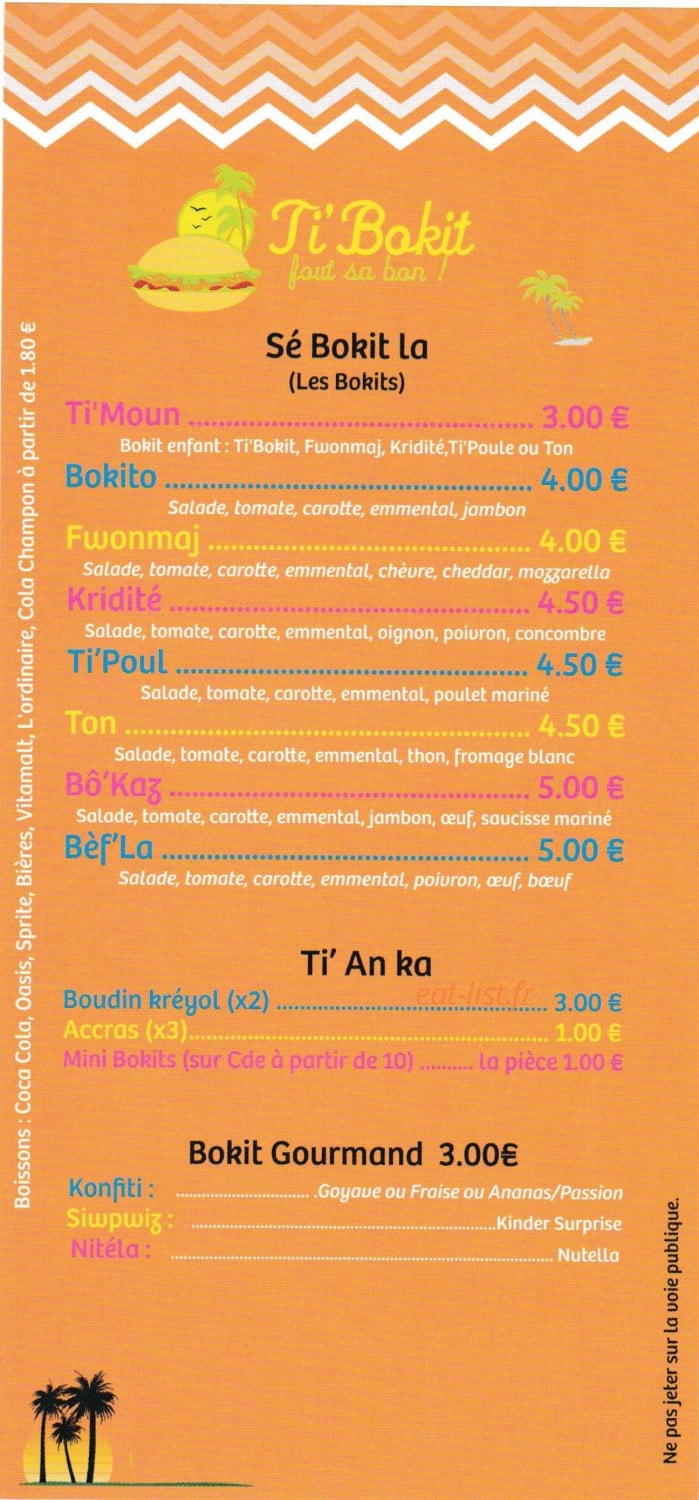 Ti'Bokit — carte page 1