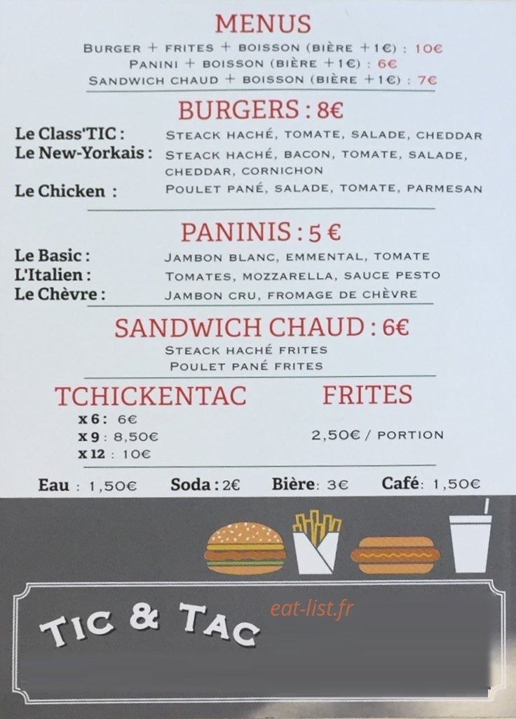 Tic & Tac — carte page 2