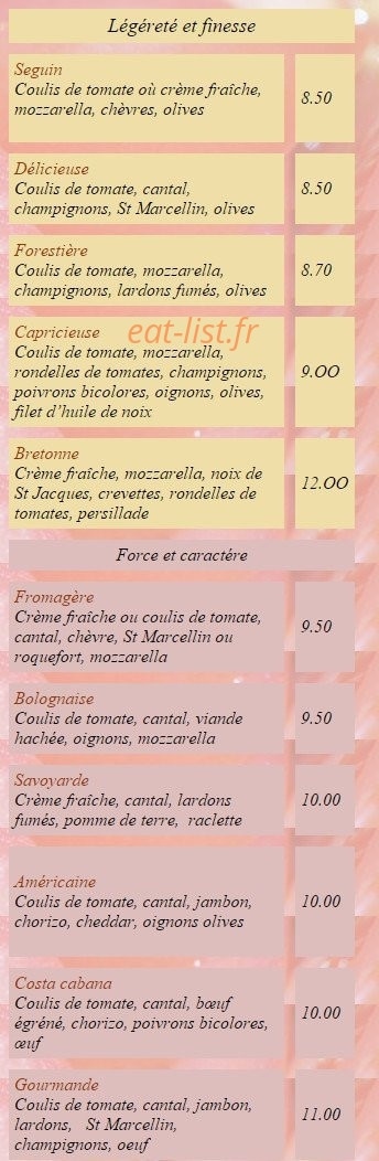 Tiki pizza — carte page 2