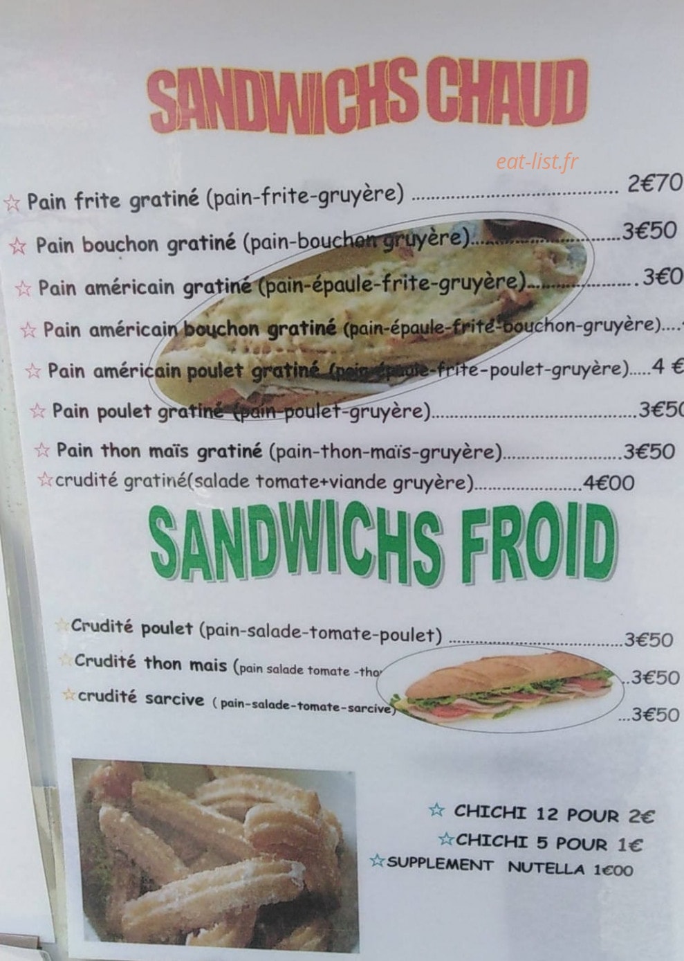 Tina Food Truck — carte page 2