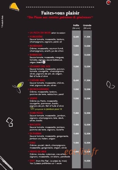 Tomi Pizza — carte page 3